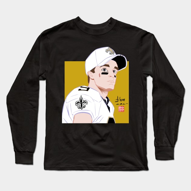 Drew Brees Long Sleeve T-Shirt by howardshum